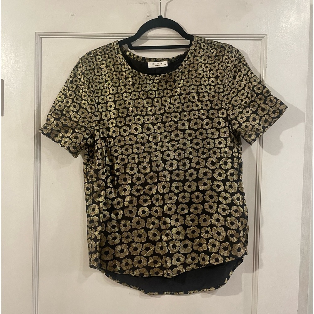 Equipment Riley Metallic Floral-Print Tee - Picture 5 of 10